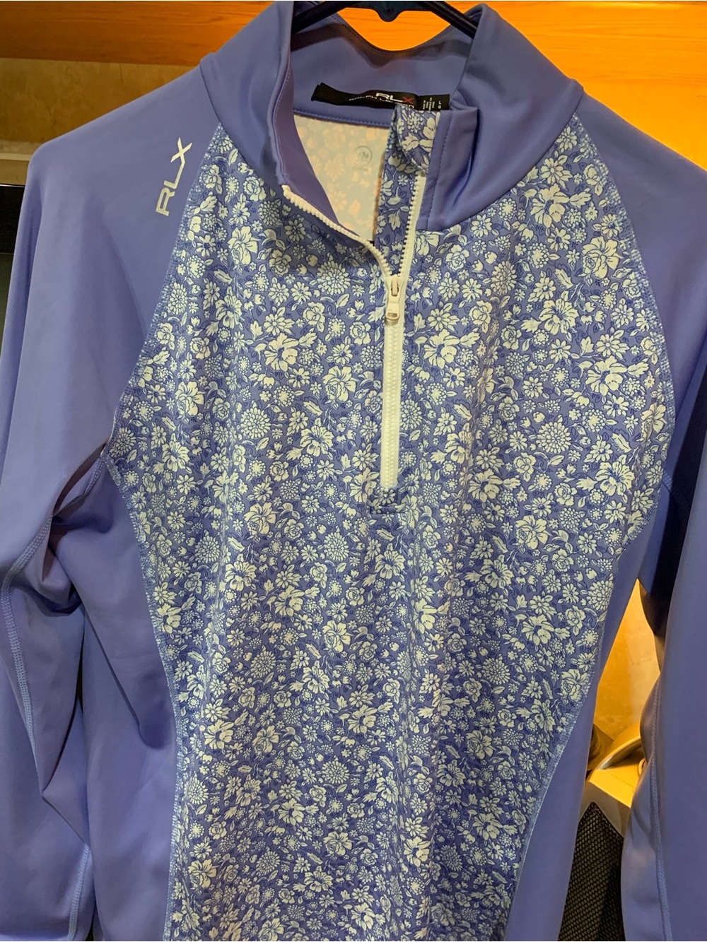 Ralph Lauren Girls' Lavender Floral Half-Zip Pullover